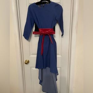 Hi low jean dress made in Ghana